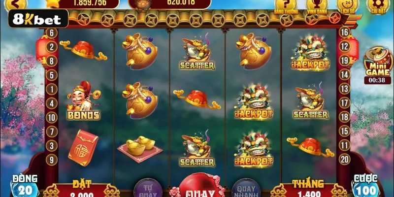 Các biểu tượng đặc biệt giúp người chơi dễ dàng kích hoạt vòng quay may mắn
